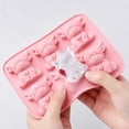 thumbnail image 2 of Highland Cow Ice Cube Mold, Reusable Silicone Highland Cow Ice Cube Tray for Whiskey Cocktails, for Chocolate Jelly Candy Pink, 2 of 8