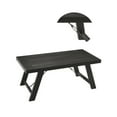 thumbnail image 6 of Benzara Plank Style Acacia Wood Table Set with Canted Legs, Set of Three, Black, 6 of 6