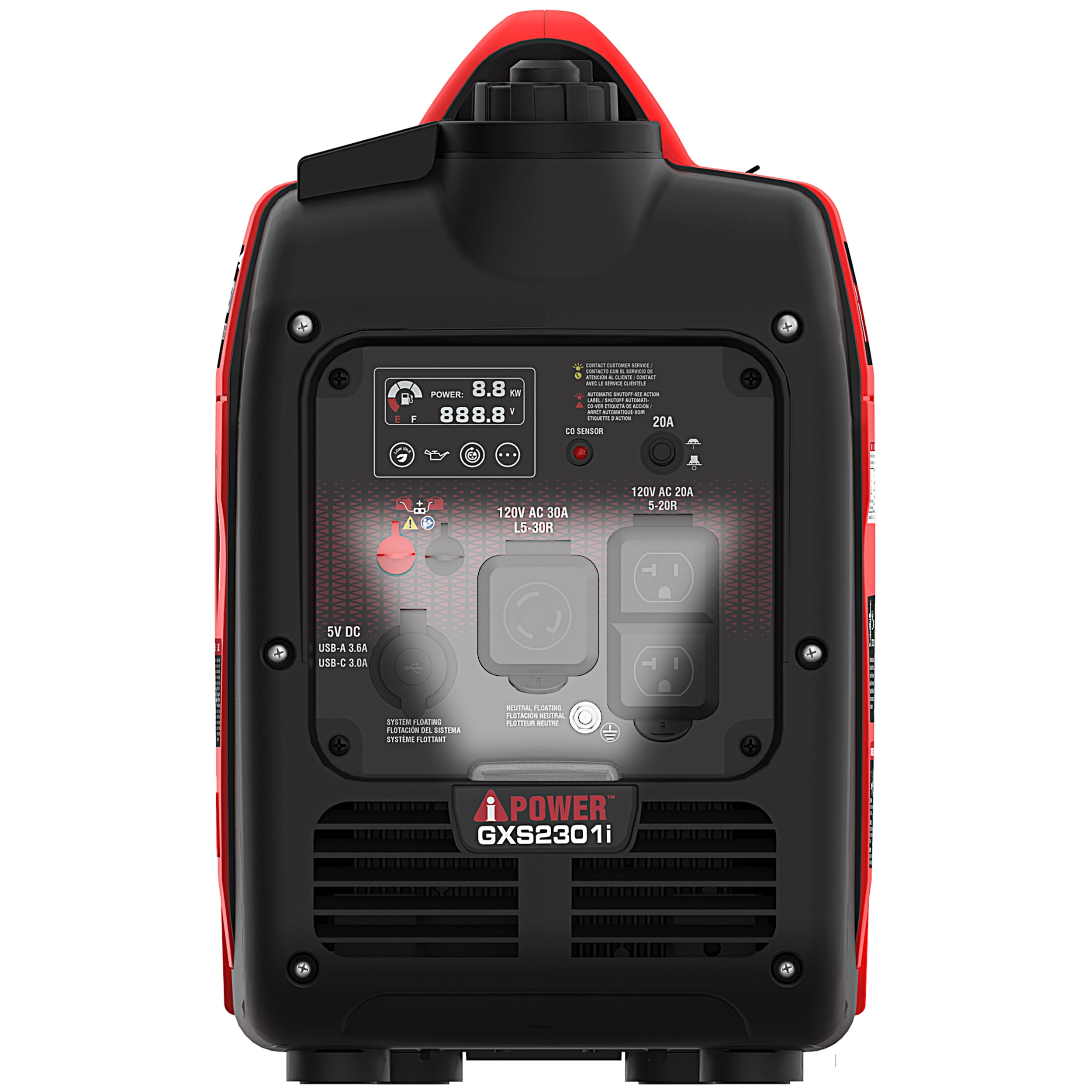 A-iPower Portable Inverter Generator, 2300W RV Ready, EPA & CARB Compliant CO Sensor