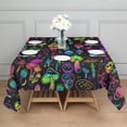 thumbnail image 3 of Colorful Mushroom Star Black Pattern Square Tablecloth,Waterproof Square Table Cover,Wipeable Spillproof Washable Table Cover for Home Kitchen Party Decor 52"x52"(132x132cm), 3 of 6