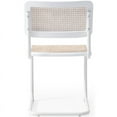 thumbnail image 2 of Meridian Furniture Kano Dining Chair, White Powder Coated Metal and Rattan/Cane (Set of 2), 2 of 7