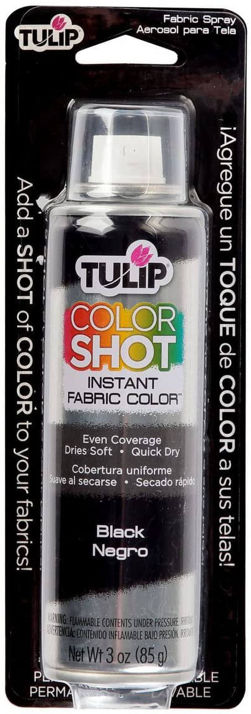 Tulip Color Shot Instant Fabric Color Spray 3 oz Black, Quick Dry Best