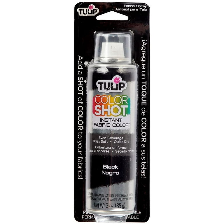 Tulip Color Shot Instant Fabric Color Spray 3 oz Black, Quick Dry