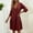 c01Red, variant on Hduncf Elegant 3/4 Sleeve Linen Dress for Women Summer Solid Color Loose V Neck Tunic Beach Vacation Dresses with Pockets Yellow M
