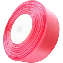 Ribbon 1 inch Flamingo Pink Ribbons for Crafts Gift Ribbon Satin Solid Ribbon Roll 1 in x 25 Yards