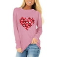 thumbnail image 5 of Aloohaidyvio Valentine's Day Crew Neck Pullover Shirts Women Long Sleeve Love Heart T Shirt Graphic Lover Gift Mother’s Day, 5 of 6