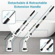Kibhous Electric Spin Scrubber with 3 Replaceable Brush Heads Adjustable Extension Arm