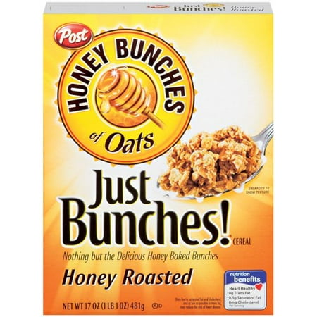 Post Honey Bunches Of Oats Just Bunches Honey Roasted Cereal, 17 oz