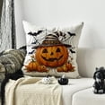 thumbnail image 5 of Sm:)e Pumpkin Bat Spider Web Halloween Pillow Covers 18x18 Inch Set of 2, Cushion Covers for Sofa Home Decor, 5 of 6