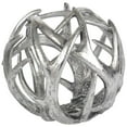 thumbnail image 4 of Mercana Ramus IV 7" Silver Resin Horn Inspired Decorative Orb, 4 of 4