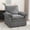 Grey, variant on ANPOO 360° Swivel Accent Chair with Storage, 38" Oversized Fabric Accent Chair with Adjustable Back and Arm Pillows, Fabric Sofa Swivel Chair with Cozy Soft Padded, Creme White