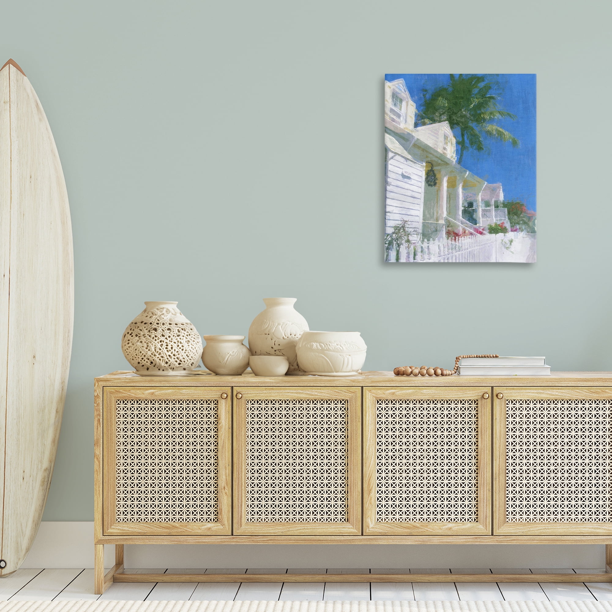 Stupell Industries White Coastal Cottage Coastal Painting Gallery Wrapped Canvas Art Print Wall Art, 24 x 30
