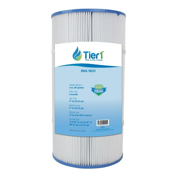 Tier1 Pool & Spa Filter Cartridge | Replacement for Waterway 817-0075N, Clearwater II 75, Pleatco PWWCT75, Filbur FC-1255 and More | 75 sq ft Pleated Fabric Filter Media