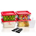 thumbnail image 1 of Contenedores de almacenamiento de alimentos SVKLHY de 2 cuartos de galón x 8 con asas de báscula, 1 of 9