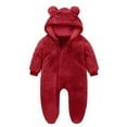 thumbnail image 2 of UAMVSH Unisex Newborn Jumpsuit Baby Winter Clothes Cute Long Sleeve Romper Fleece Warm Footed Zipper Onesies Loungwear for 0-12Months, 2 of 4