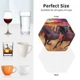 thumbnail image 6 of Honeii a herd of horses Print Leather Coaster Set of 4, Ideal for Safeguarding Your Furniture from Drinks Spills and Effortless cleanup-Hexagon, 6 of 6
