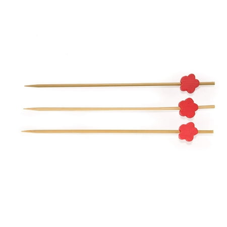 

BambooMN Premium Decorative Flower End Bamboo Cocktail Sandwich Fruit Skewer Picks 4.7 (12cm)