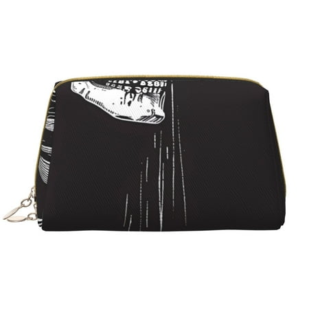 Salouo Gothic Skull Drape Pattern Large Cosmetic Bag Portable Travel Makeup Bag Makeup Brush Organizer Cosmetics Pouch Large Capacity Travel Makeup Case Organizer