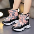 thumbnail image 2 of Boys Girls Mid Calf Fleece Lined Snow Boots Waterproof Winter Boots for Toddler Kids Non Slip Ankle Hiking Booties Pink Size 13 Little Child, 2 of 5