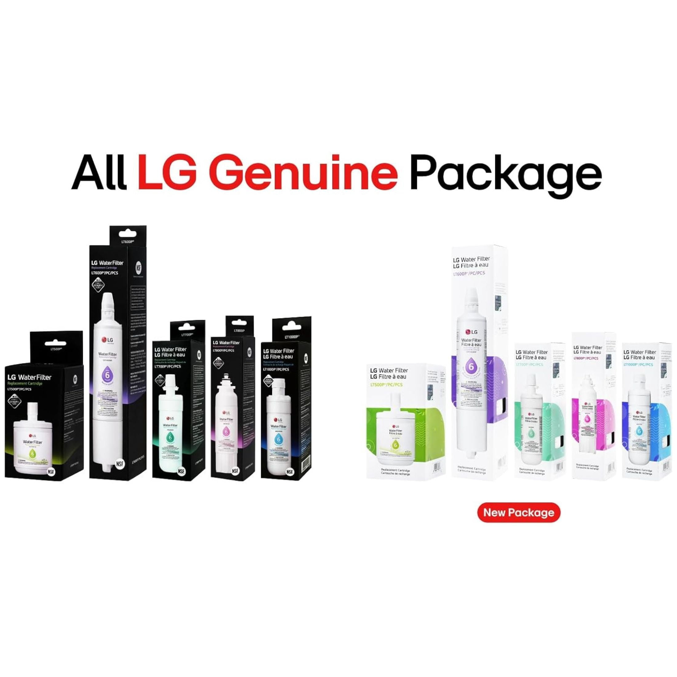 LG LT800P- 6 Month / 200 Gallon Capacity Replacement Refrigerator Water Filter (NSF42 and NSF53) ADQ73613401, ADQ73613408, or ADQ75795104 , White