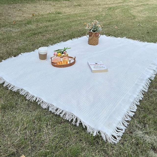 ZHAOCHENG Esterilla de picnic a prueba de humedad para tienda de campaña, mantel para acampar, tapete para césped, manta de hilo de punto bohemio, manta americana para acampar al aire libre