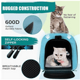 thumbnail image 6 of Dog Cat Carrier Pet Carriers for Small Medium Large Cats Dogs Carrier Soft Sided Small Puppy Dog Carrier Portable Foldable Airline Approved Dog Cat Travel Carrier Blue Large, 6 of 6