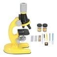 thumbnail image 3 of Kit de microscopio para niños Microscopio LED 1200X con diapositivas de muestras Juguete educativo científico Regalo de cumpleaños Amarillo, 3 of 8