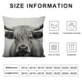 thumbnail image 5 of COMIO  Cow Decorative Pillow Cover Farmhouse Portrait of a Highland Cow Cattle Ox Horn Hairy Grey White Decorations Cushion Case for Sofa Couch, 5 of 5