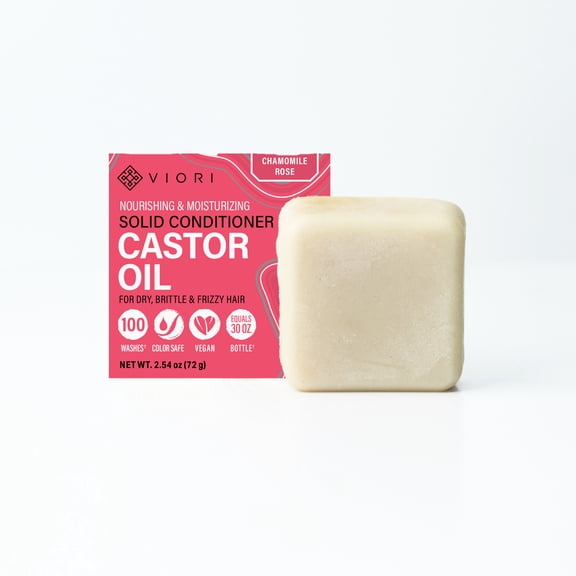 Viori Castor Oil Conditioner Bar for Brittle   Dry Ends, Chamomile Rose
