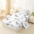 thumbnail image 2 of Feelyou Dinosaur Wildlife Twin Sheet Sets for Men Boys Kids, Vintage Line Art Prehistoric Animal Bedding, Black White, 3 Pieces, 2 of 5