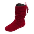 thumbnail image 5 of Mid Calf Winter Snow Boots for Women Slouchy Plush Lined Warm Suede Lace up No Heel Short Booties, 5 of 7