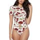thumbnail image 1 of Balery Mushroom Body de cuello redondo de manga corta para mujer Tops de manga corta Tops básicos-Small, 1 of 7