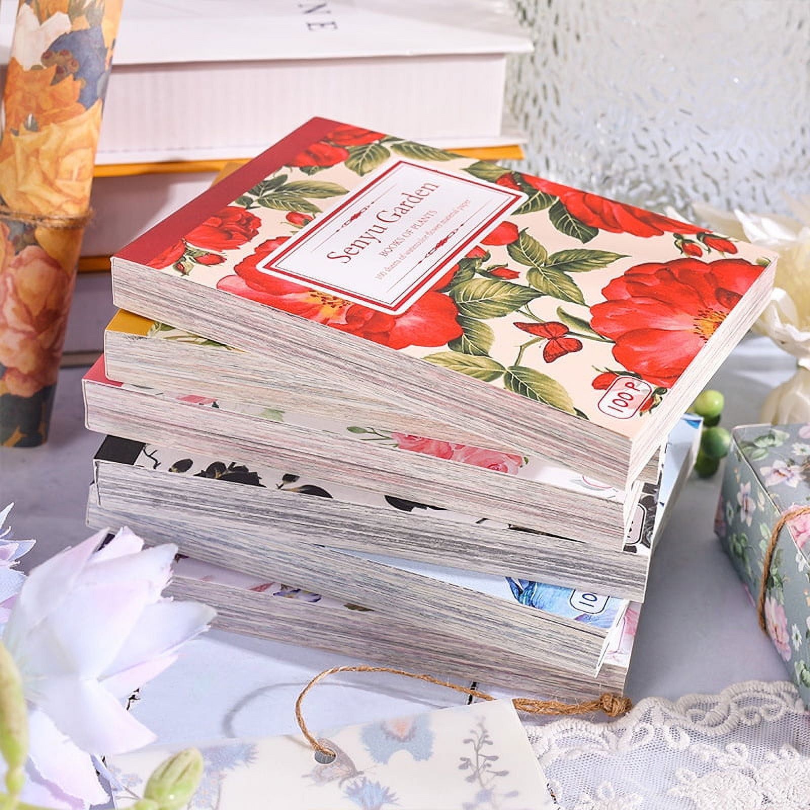 100 Sheets Yuezhen Forest Garden Scrapbook Paper - Creative Vintage Floral Stickers for Kids and Journals