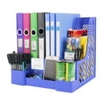 thumbnail image 3 of Magazine File Holder Hollow Sturdy Vertical Desk Organizer Desktop Folder Holder, 3 of 10