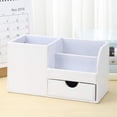 thumbnail image 2 of Organisateur de Bureau à 4 Compartiments Multifonctions (Blanc), 2 of 5