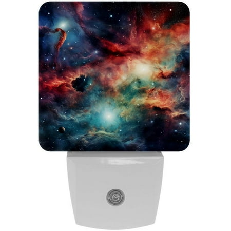 

Galaxy Space Planet Pattern 2 Pack Night Lights Plug Into Wall Decorative With Auto Dusk-To-Dawn Sensor LED Night Light For Kids Adults Rooms Toilet Hallway Stairs