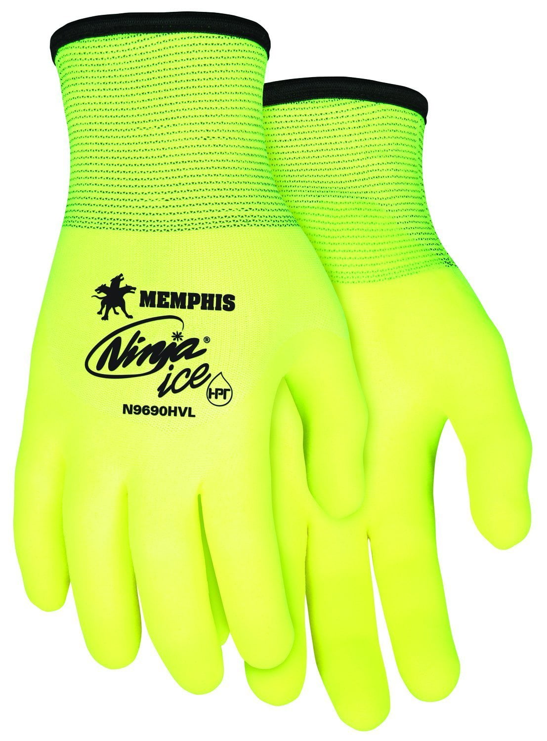 XX-Large MCR Safety N9690HVXXL Ninja Ice Hi-Vis 15 Gauge Lime Nylon Gloves 