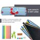 thumbnail image 5 of Disketp Red Funny Crab on Blue Stripe Estuche de Lápices de Cuero con Cierre, Estuche Compacto para Papelería, Bolígrafos y Accesorios Pequeños, 5 of 7