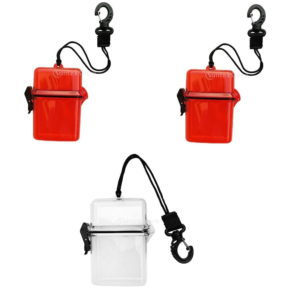 2 Pieces Waterproof Dry Box Container Clip for Scuba Diving Surf Kayak Swim 