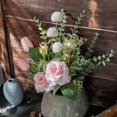 thumbnail image 4 of Artificial Fake Flowers Plants Silk Flower Arrangements Wedding Bouquets Decorations Plastic Floral Table Centerpieces for Home Kitchen Garden Party Décor (Pink), 4 of 14