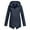 Navy, variant on Tejiojio Coats Clearance Women's Solid Color Rain Jacket Outdoor Hoodie Waterproof Windproof Long Coat