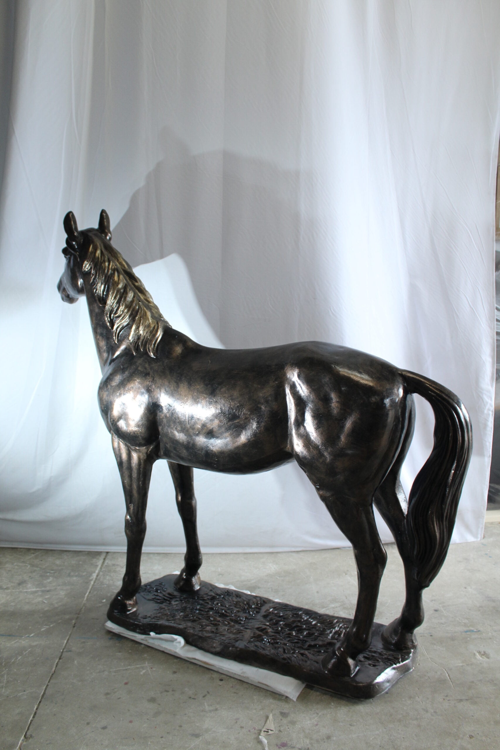 Nifao Majestic Aluminum Horse Statue Life Size Decorative Art – Garden Outdoor Decor Sculpture, 76"L x 19"W x 67"H