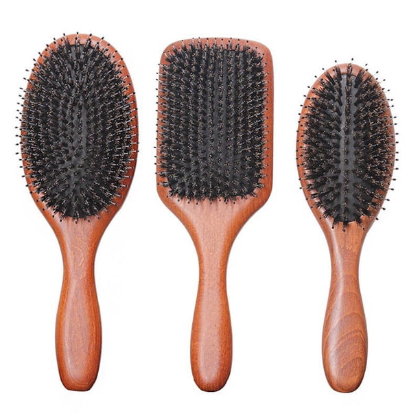 Peine de aire para limpieza del cuero cabelludo con masaje antiestático de melena de cerdo, peine para cabello rizado, peine de aire con forma esponjosa