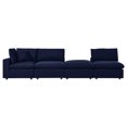 thumbnail image 1 of Modular Lounge Sectional Deep Sofa Chair Set, Sunbrella, Blue Navy, Fabric, Modern Contemporary, Outdoor Patio Balcony Cafe Bistro Garden Furniture Hotel Hospitality, 1 of 10