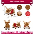 thumbnail image 3 of DolliBu I LOVE YOU Super Soft Standing Reindeer Plush- Cute Reindeer Plush Stuffed Animal with I Love You Red Shirt For Valentine, Anniversary, Romantic Date, Boyfriend, or Girlfriend Gift - 11 inches, 3 of 8