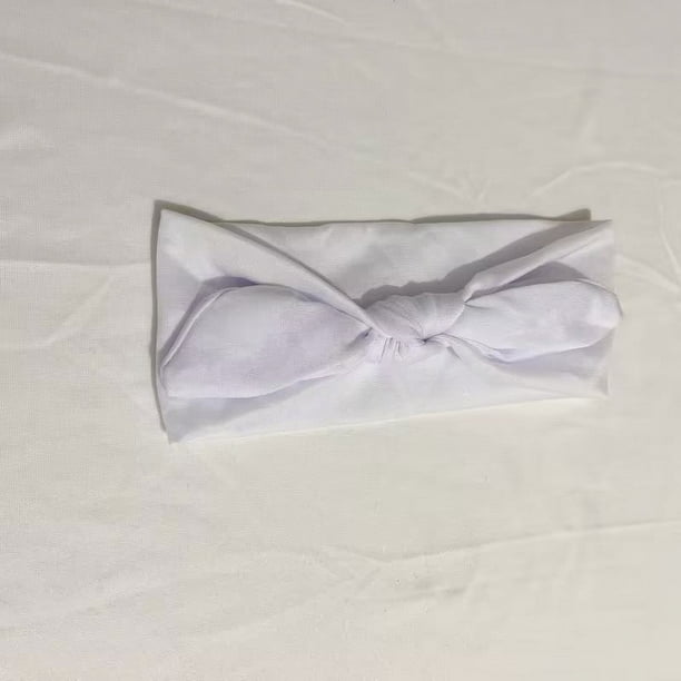 Bonita y suave diadema con orejas de conejo, banda elástica para el cabello anudada de tela de color sólido, banda para el cabello de algodón para maquillaje y lavado de cara para mujeres
