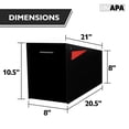 thumbnail image 2 of Ilyapa Modern Angle Design Post Mount Modern Mailbox - Black Exterior Powder Coated Steel, All Weather & Corrosion Resistant, Stainless Steel Hinges, 2 of 8