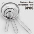 thumbnail image 2 of 3Pcs Fine Mesh Strainer Stainless Steel Colander Sieve Sifter 3” 5.5” 7.9” Kitchen Flour Filter Small Medium Large Metal Strainer Set with Long Handle for Kitchen Food Tea Flour Pasta Ric, 2 of 7