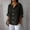 Black, variant on Women’s Button V-Neck T-Shirt Lace Patchwork Capris Sleeve Tops Summer Lightweight Blouses