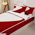 thumbnail image 3 of Homewish Wavy Stripes Zipper Twin Comforter Sets with Fitted Sheet and 2 Pillowcases,Abstract Artwork Zipper Bedding Set,Red,Reversible,4pcs, 3 of 8